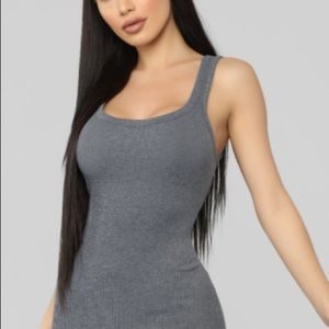 One Of The Boys Dress Charcoal/Grey L Fashion Nova